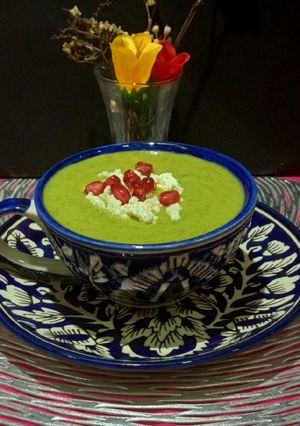 A picture of Green Peas and Fresh Mint Leaves Soup.
