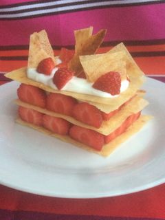 Una foto de Milhojas de fresa