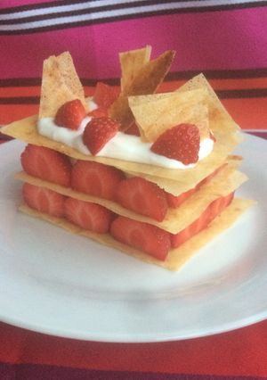 Una foto de Milhojas de fresa 