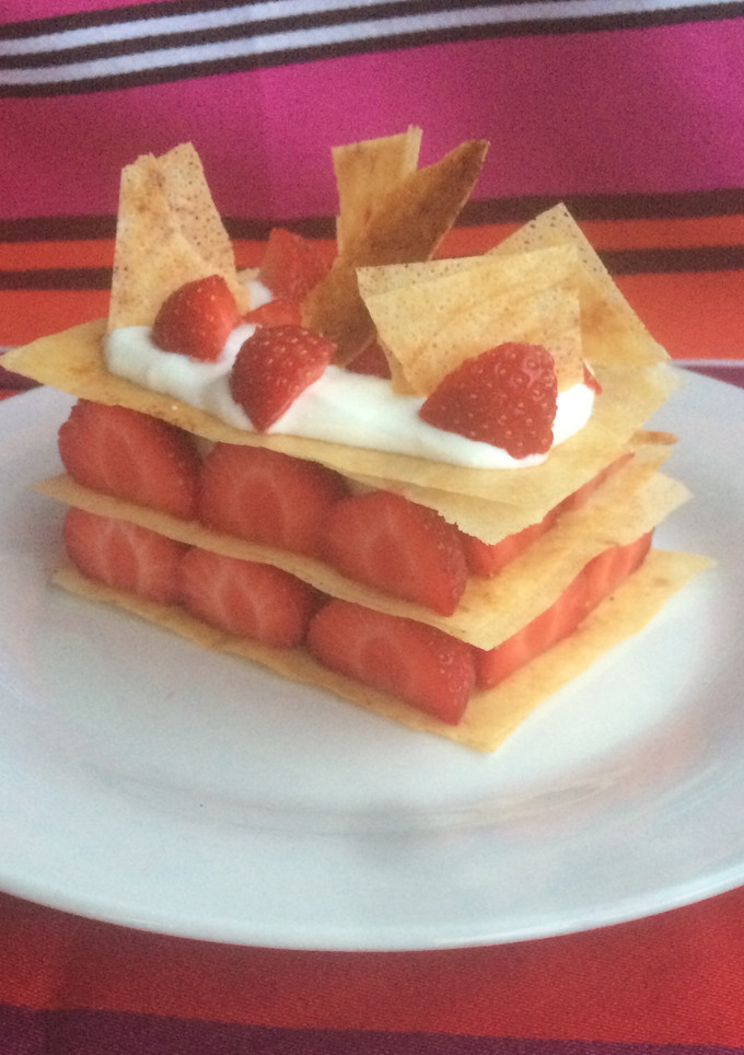 Una foto de Milhojas de fresa 