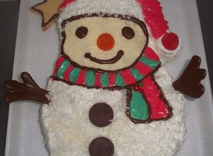 Una foto de Tarta hombre de nieve