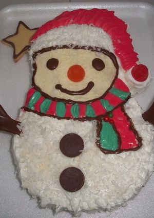 Una foto de Tarta hombre de nieve