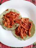 Bistec de cerdo en salsa guajillo🐽🌶️