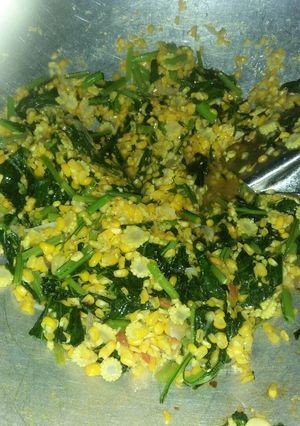 Foto resep Tumis jagung campur sawi