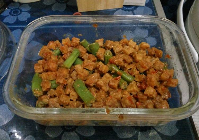 Tumis pedas manis tempe buncis