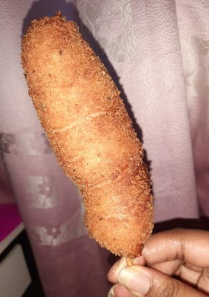A picture of Korean Cheese Corn Dog.
