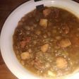 Lentejas guisadas con picatostes