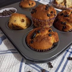 A picture of Choco chip muffins.
