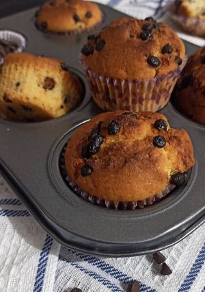 A picture of Choco chip muffins.