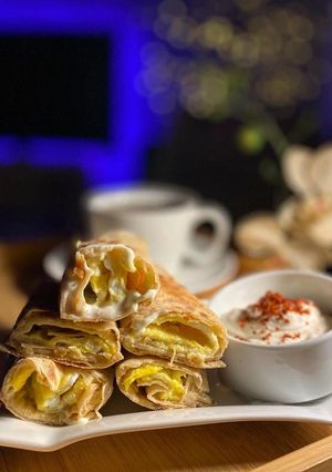 صورة لوصفة فطيرة البيض والجبن اللذيذه 🌸