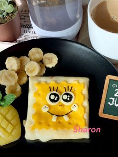 海綿寶寶造型蛋餅 的食譜成品照片