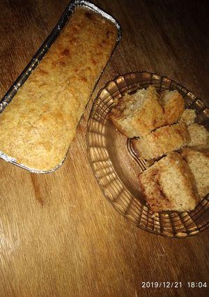 Una foto de Budín de harina integral coco y dulce de leche para diabéticos