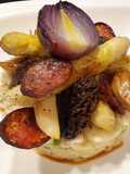Risotto aux Asperges Oignon confit Chips de Chorizo