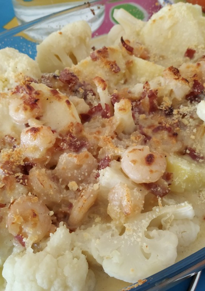 Una foto de Gratinado de coliflor con patatas