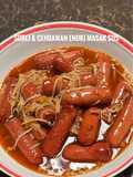 Sosej & Cendawan Enoki Masak Sos