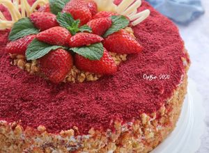 Foto resep Red Velvet Nougat Cake