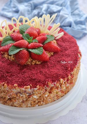 Foto resep Red Velvet Nougat Cake