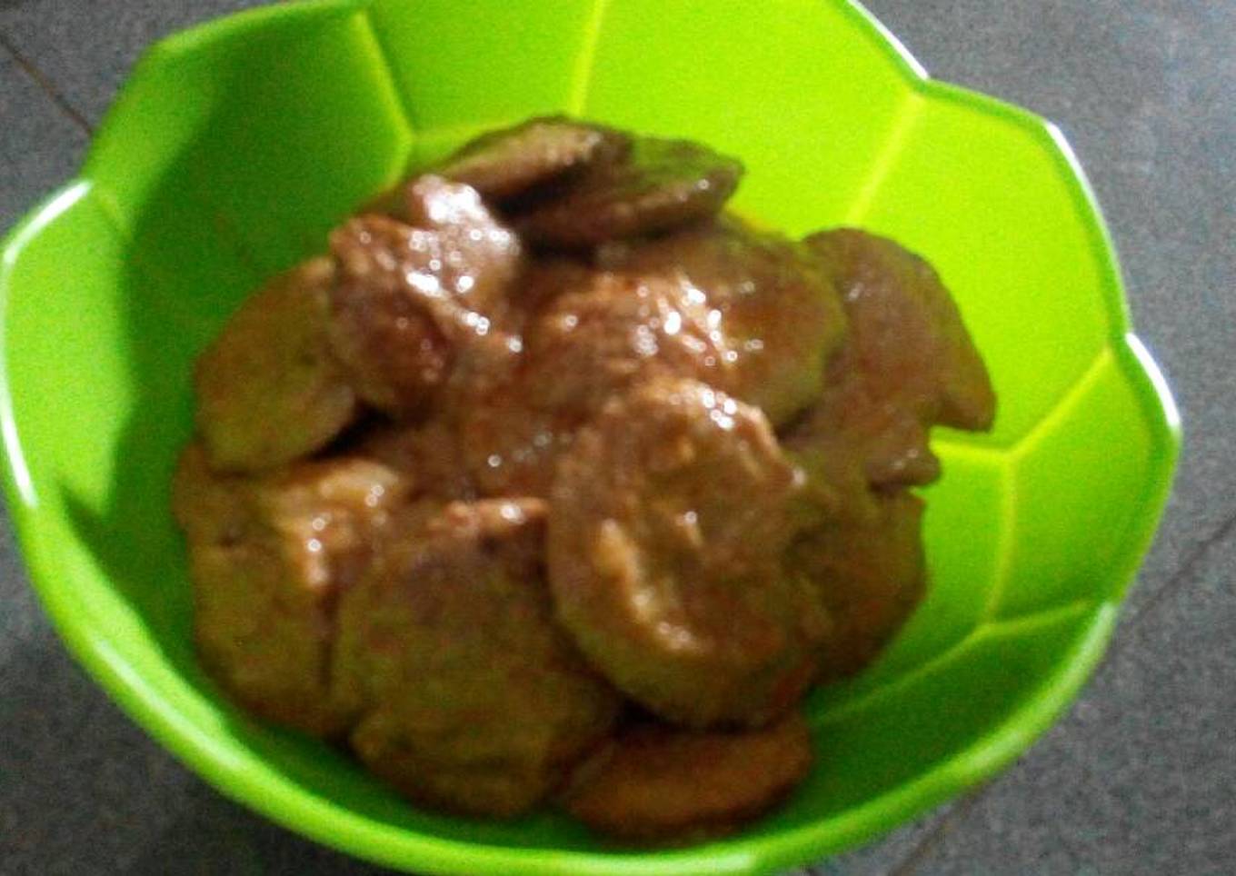 Rendang jengkol bumbu giling