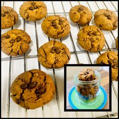 A picture of Wheat Choco-Chip Cookies (Eggless).