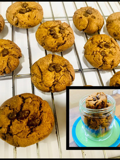 A picture of Wheat Choco-Chip Cookies (Eggless).