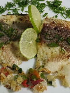 Una foto de Filete de carpa china al sartén