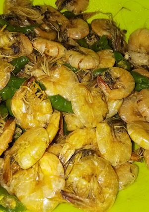Foto resep Oseng udang cabe ijo tanpa minyak