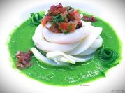 Una foto di calamari piselli