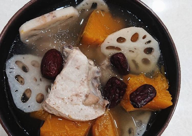 南瓜蓮藕紅棗雞湯