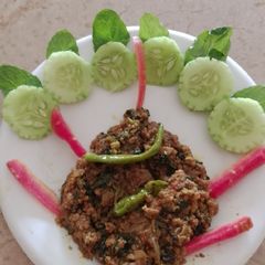Qeema podina (Mince with mint leaves) A picture of Qeema podina (Mince with mint leaves).