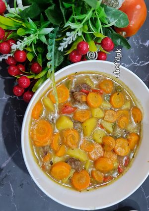 A picture of One pot beef stew.