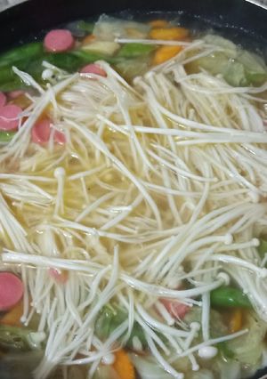 Foto resep Sop jamur enoki