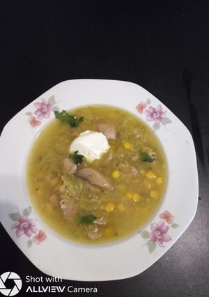 O poză a rețetei Supă de praz cu porumb dulce.