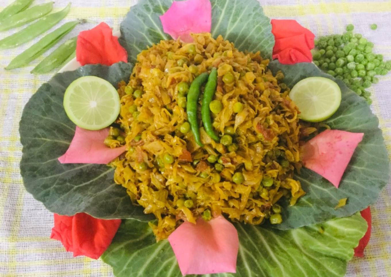 Farm fresh Cabbage -Peas Korma