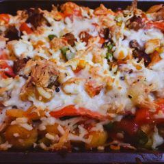 A picture of Baked pasta.