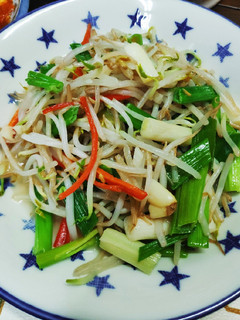青蔥炒豆芽菜 的食譜成品照片