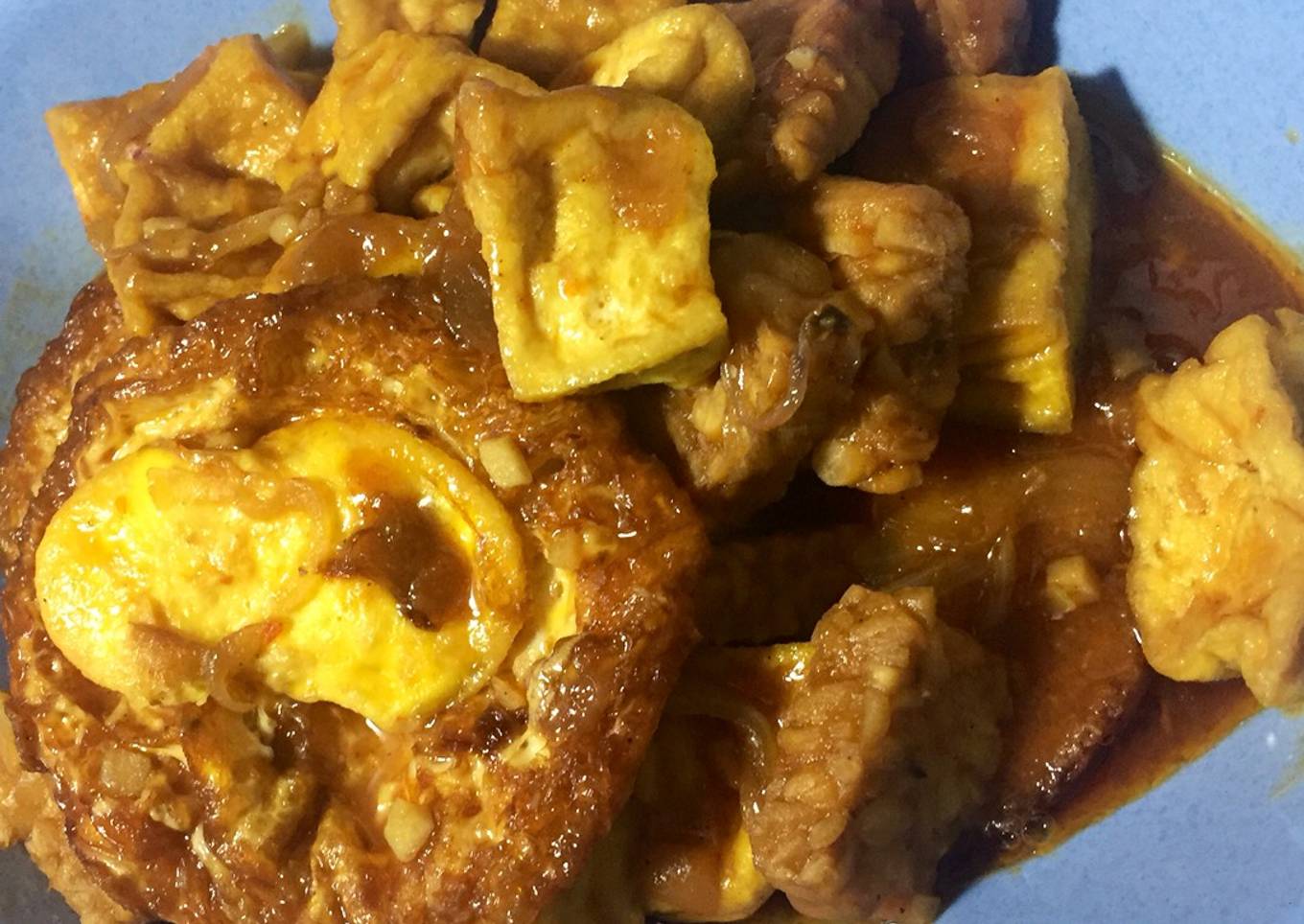 Telur Tempe Tahu Asam Manis