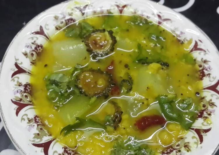 Titar dal (moong dal made with lauki and karela)