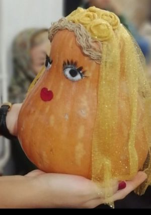 عکسی از دستور تزئین کدو حلوایی (مدل عروس)