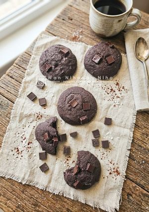Gambar Gluten-free Double Chocolate Chunks Soft Cookies