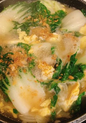 รูปของ ไข่น้ำหรือซุปไข่ข้น Egg soup🍳🍲style by barbie👩🏼🍳