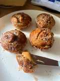 Muffins/cupcakes de banana sin TACC, azúcar ni lácteos 🍌