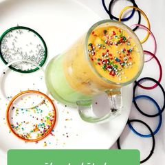 A picture of Independence Day special fruit custard.