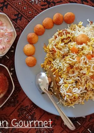 जामूनी बिर्याणी (Jamuni biryani recipe in marathi) रेसिपी चे मुख्य फोटो 