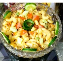 A picture of Alfredo pasta.