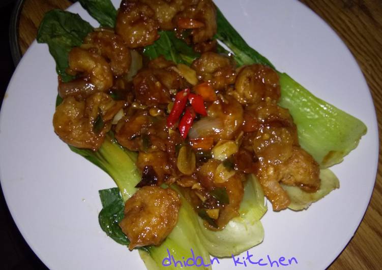 Cara Gampang Menyiapkan 1.Udang krispi pokcoy asam manis pedas. #bikinramadanberkesan, Bikin Ngiler