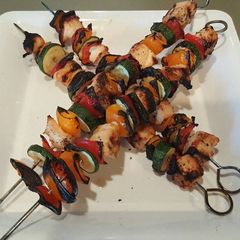 A picture of Lemon Pepper Chicken Kabobs.