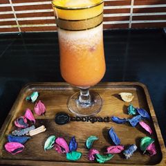 A picture of Strawberry 🍓 Orange 🍊 Mocktail.