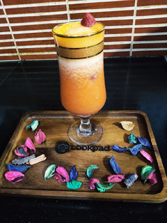 A picture of Strawberry 🍓 Orange 🍊 Mocktail.