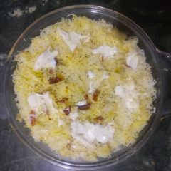 A picture of Baked potato cheesy rice.