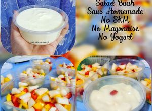 Foto resep Salad Buah Saus Homemade (No SKM, Mayonaise, Yogurt) Segar